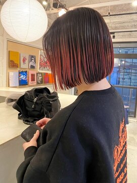 ルーム(Loom.) デザインカラーコントラストハイライト切りっぱなしボブ