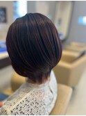 シルエット美人◎大人ボブ/レッドブラウン/深みカラー