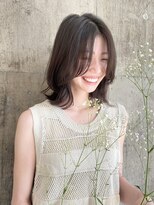 ハーフアンドハーフ(HALF and HALF) 前髪なし/赤み消しカラー/ミディアム/髪質改善