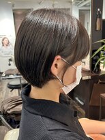 トゥルートラスト アン 下石田店(True Trust un)&nbsp;ダークグレージュすっきり丸みショートボブナチュラルブラウン