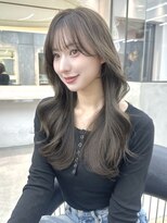 ロンドシエル 横浜(Lond ciel)&nbsp;ミニウルフチェリーブラウンブリーチなしショートボブ前髪/横浜