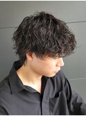 マッシュウルフ波巻きパーマ