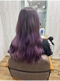 ロングスタイル×ラベンダーグラデーション