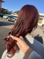 グランミリ(Grand mm)&nbsp;ブリーチなし艶ワインレッドロング