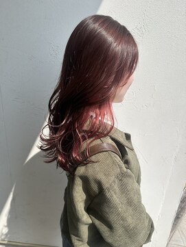 ジュエ ヘアー デザイン(Jue hair design) 春のさくらピンクインナー/インナーカラー/デザインカラー
