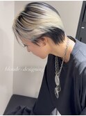 19169渋谷_ホワイトカラーシースルーマッシュシルバーアッシュ