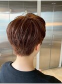 ブリーチなしカラー◎ベリーショート明るめブラウンで夏