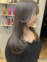 ベルベットヘア 千早店(Velvet hair)&nbsp;髪質改善カラー×ラベンダーグレージュ×顔周りレイヤー【みつ】
