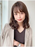 ベージュカラー/透け感/前髪/大人かわいい/小顔/イメチェン