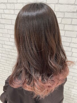 アース 大和店(HAIR&MAKE EARTH) 毛先ピンクのオシャレカラー
