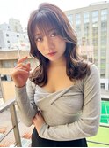 韓国前髪顔周りロング×デザインカラー[心斎橋/髪質改善]