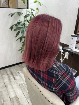 ベルヘアーデザイン 堺東(Belle hair Design) ピンクレッドカラー