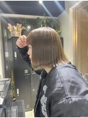 切りっぱなしボブ エアリーロング 美髪 ピンクブラウン