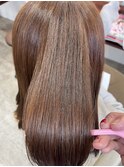 ベージュカラー×ロングレイヤー×髪質改善トリートメント