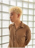 メンズショートバング【 ホワイトベージュスパイキーショート】