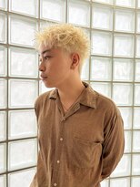 ビビディ バビディ ブー 河原町三条店(Bibbidi.bobbidi.boo)&nbsp;メンズショートバング【 ホワイトベージュスパイキーショート】