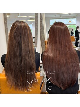 カラ フクオカ(Cara FUKUOKA) 《★髪質改善うる艶水素カラー＋カット★》カカオブラウン