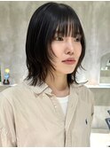フレンチカジュアル大人美人小顔束感ウルフパーマミニウルフ