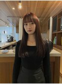 ロング×ぱっつん前髪