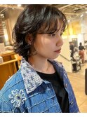 【ERI】黒髪シースルー前髪くせ毛風ボブデジタルパーマ