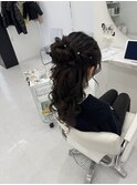 ハーフアップお団子