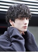 福岡天神ゆるめシャドウパーマメンズマッシュウルフカット緩め