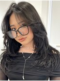 韓国ヘアーハッシュカットレイヤーカットハイライトカラー