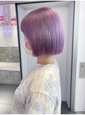 ボブ/ミピンクベージュカラー/ブリーチ/ダブルカラー/新潟