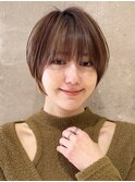 ショートボブ髪型30代40代50代前髪あり前髪無し面長丸顔【西村ss