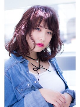 イロドリ ヘアーデザイン(IRODORI hair design) IRODORI　ベリーピンク×ゆるふわボブ2　［西尾一寛］