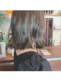 切りっぱなしボブ＊オリーブカラー＊暗髪