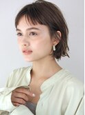 手入れ簡単　透け感カラー　小顔　ボブ　外ハネ　ミニボブ