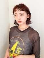 似合わせ小顔ボブ×暖色カラー デザインカラー