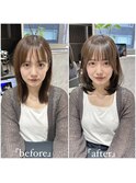 10代20代30代◎似合わせ 小顔 ワンカール 髪質改善 韓国　新宿