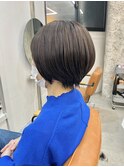 ショートボブ白髪ぼかしハイライト髪質改善カラー