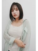 小顔前髪ワンカールレイヤーカット黒髪ネビージュボブルフ 横浜