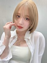 ソヨン 金山店(SOYON)&nbsp;イメチェン/外ハネボブ/ホワイトブロンド/ワイドバング_1