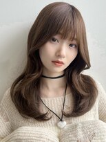 バイオレットジェム(Violet`jem) ロングレイヤー韓国スタイル/チョコブラウンカラー AN-22