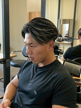 リッチブランドアンドコー(Rich Brand&Co) マッシュナチュラルカラーマッシュメンズヘアカラーツーブロック