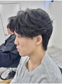 大分ニュアンスパーマセンターパートフェザーパーマ毛流れパーマ