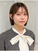 ココアブラウン/切りっぱなしボブ/ショートボブ/梅田
