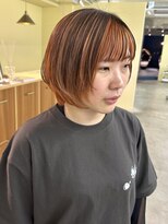 ロジェ(loje)&nbsp;20代30代40代 ナチュラルショートボブ/オレンジアンブレラカラー