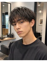 MEN's Baguz MEN'Sカット/ MEN'Sパーマ/ MEN'Sカラー 濡れ感束感マッシュパーマ韓国風メンズニュアンスウェーブヘア