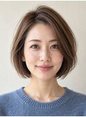 前髪なし大人のかきあげボブ【川崎】【30代】【40代】