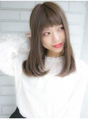 可愛いアッシュ系カラー
