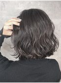 ゆるふわウェーブ_切りっぱなしボブ_外国人風グレージュ