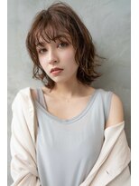 オースティン 門前仲町(AUSTIN)&nbsp;大人かわいい前髪セシルカットココアブラウンフリンジウェーブ