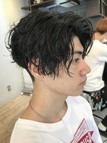 センターパート/ツーブロック/黒髪/セクシー