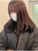 大人可愛い20代30代40代シンプルストレート×ココアブラウン
