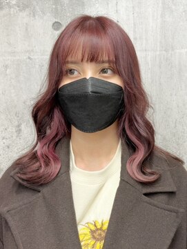 スターズ 川越店(STARS) 顔周りレイヤー　インナーカラー　ベリーピンク